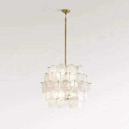 Riviera Glass Disc Chandelier 26" - Zelno Lighting