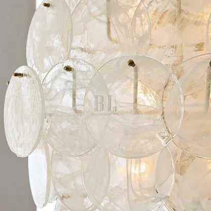 Riviera Glass Disc Chandelier 26" - Zelno Lighting