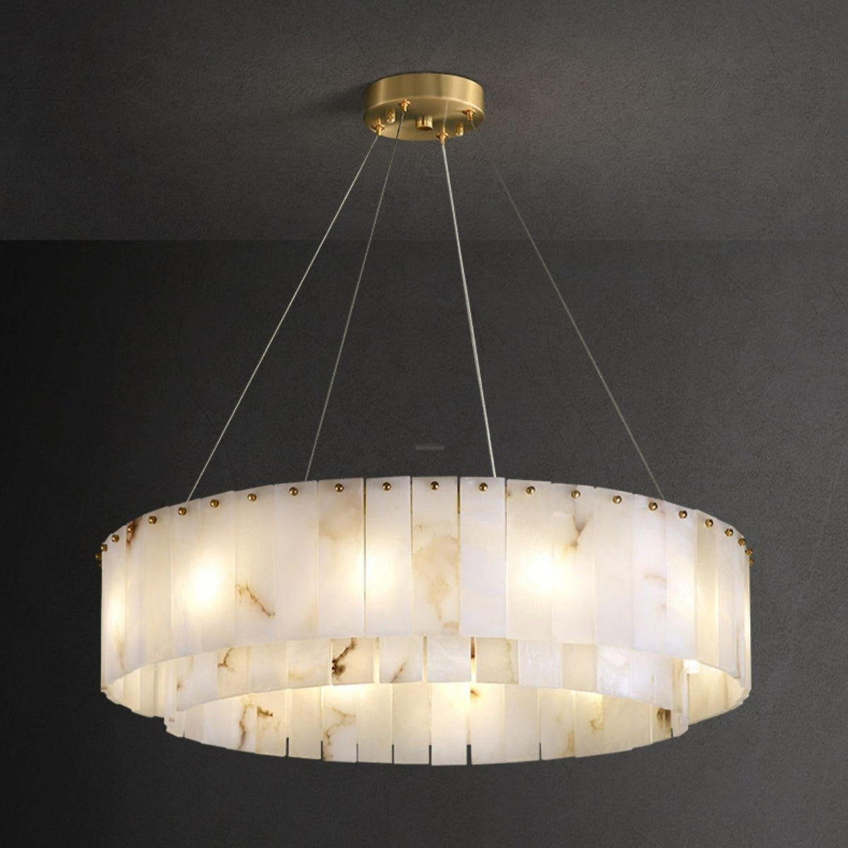 Rock Alabaster Chandelier 23.6" 31.4" - Zelno Lighting