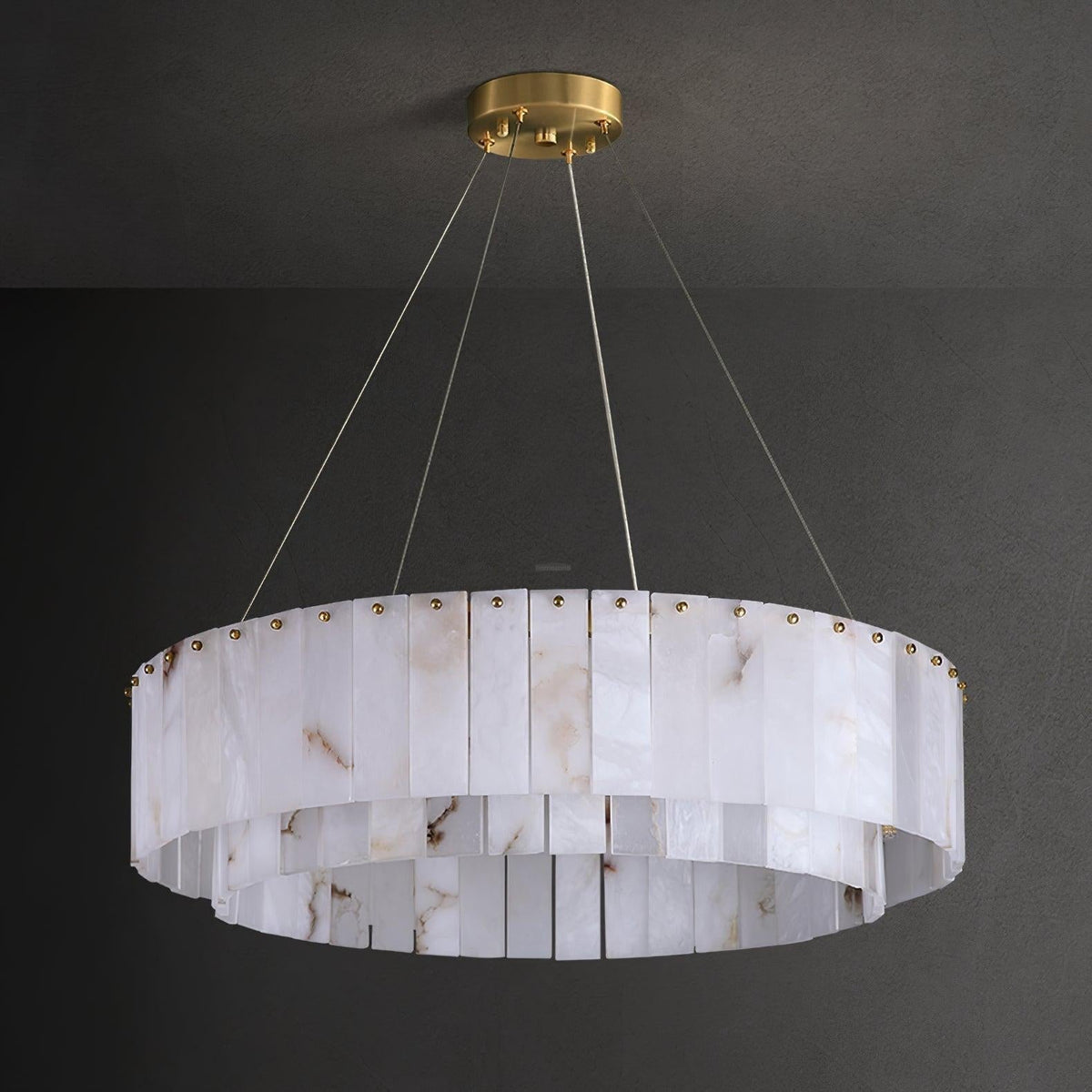 Rock Alabaster Chandelier 23.6" 31.4" - Zelno Lighting