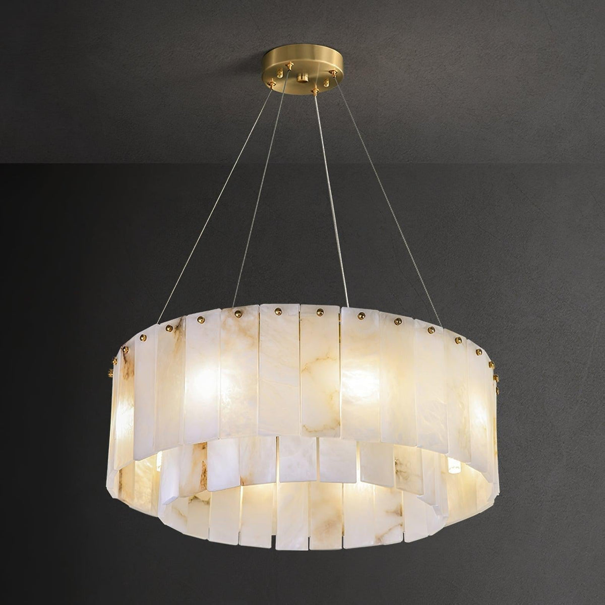 Rock Alabaster Chandelier 23.6" 31.4" - Zelno Lighting