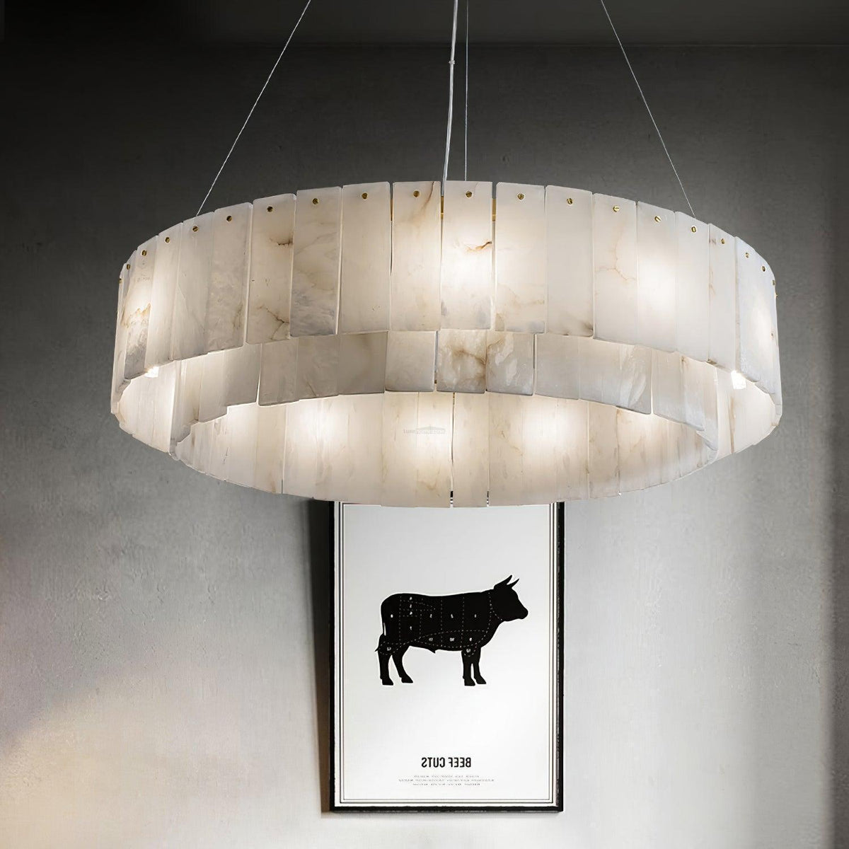 Rock Alabaster Chandelier 23.6" 31.4" - Zelno Lighting