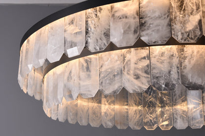 Rolantis Double Rock Crystal Chandelier - Zelno Lighting