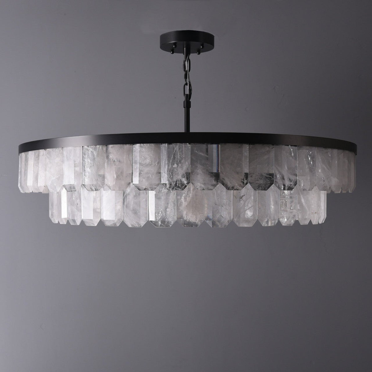 Rolantis Double Rock Crystal Chandelier - Zelno Lighting