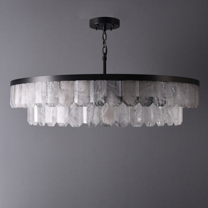 Rolantis Double Rock Crystal Chandelier - Zelno Lighting