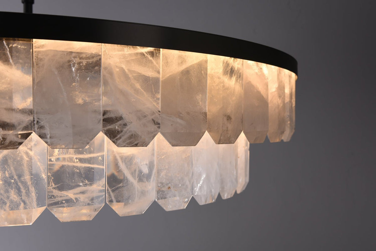 Rolantis Double Rock Crystal Chandelier - Zelno Lighting