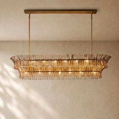 Romanion Glass Linear Chandelier - Zelno