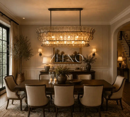 Romanion Glass Linear Chandelier - Zelno