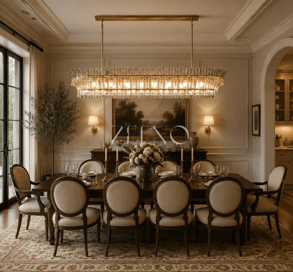 Romanion Glass Linear Chandelier - Zelno