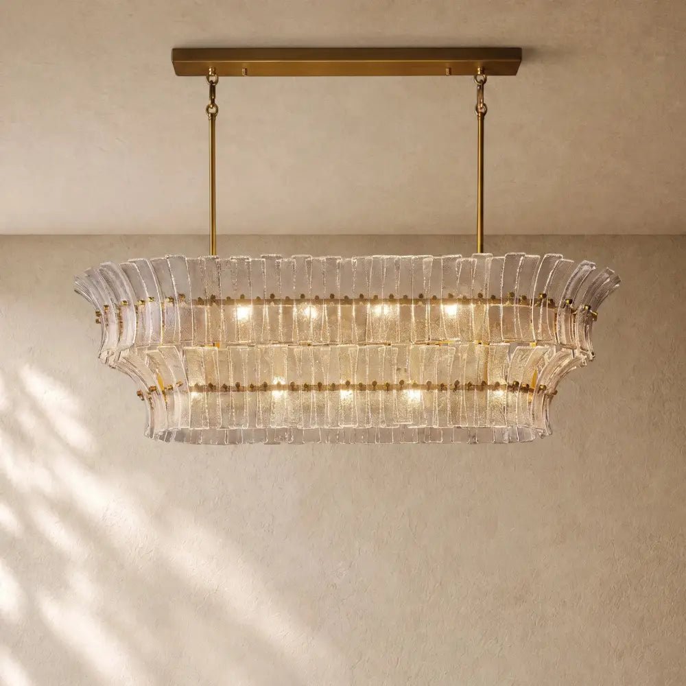 Romanion Glass Linear Chandelier - Zelno