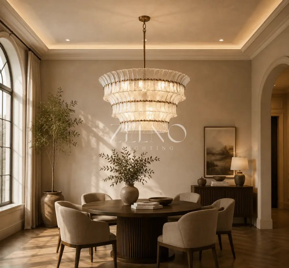 Romanion Glass Round Chandelier - Zelno