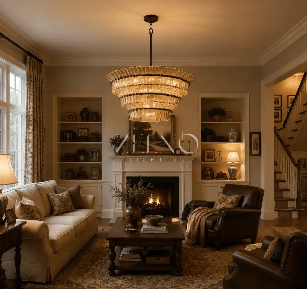 Romanion Glass Round Chandelier - Zelno