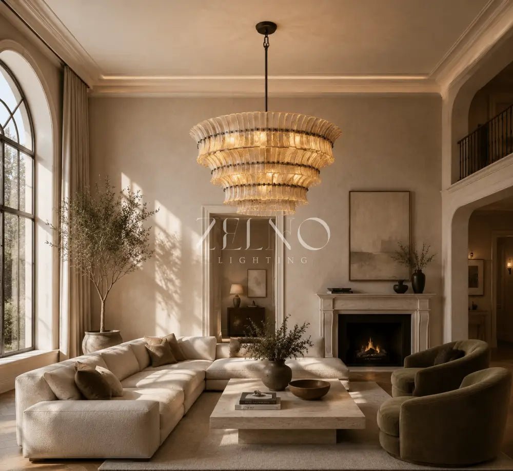 Romanion Glass Round Chandelier - Zelno