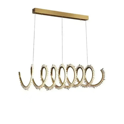 Rorie Modern Rock Crystal Spiral Chandelier, Island Chandelier - Zelno Lighting