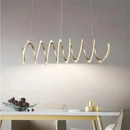 Rorie Modern Rock Crystal Spiral Chandelier, Island Chandelier - Zelno Lighting