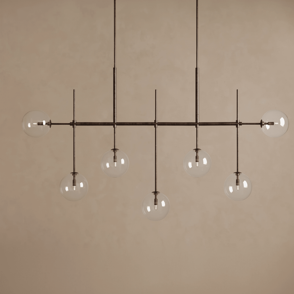 Roscoe 60" Linear Chandelier in Bronze - Zelno