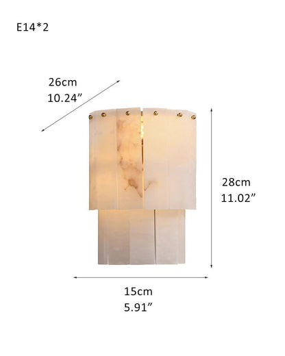 Round Tiered Alabaster Chandelier Lamp Black for Living Room, Bedroom, Dining Room - Zelno Lighting