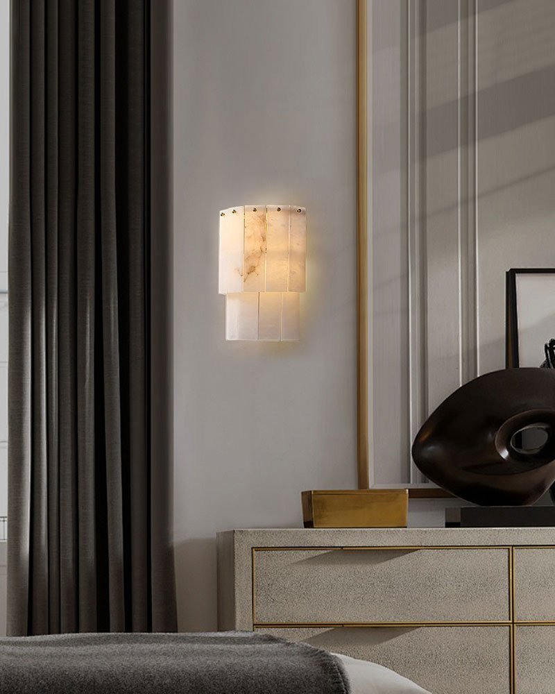 Round Tiered Alabaster Chandelier Lamp Black for Living Room, Bedroom, Dining Room - Zelno Lighting