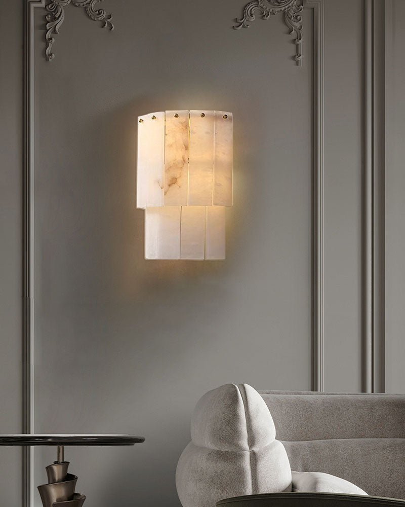 Round Tiered Alabaster Chandelier Lamp Black for Living Room, Bedroom, Dining Room - Zelno Lighting
