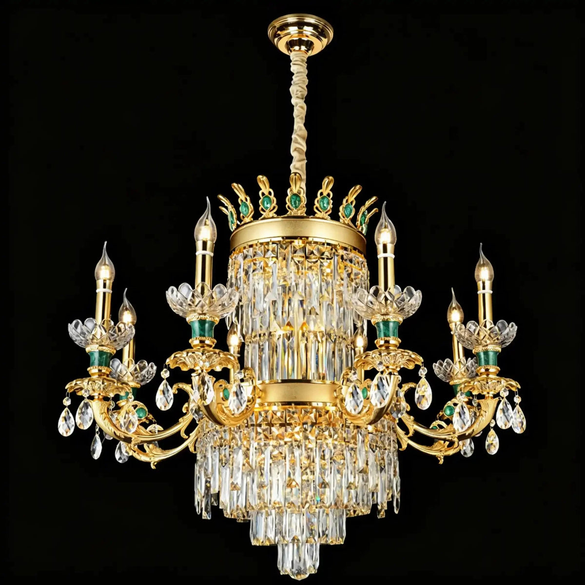 Royal Palace Crown Tiered Crystal Chandelier - Zelno Lighting