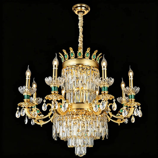 Royal Palace Crown Tiered Crystal Chandelier - Zelno Lighting