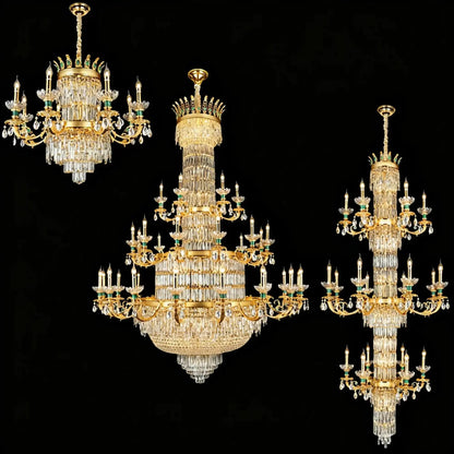 Royal Palace Crown Tiered Crystal Chandelier - Zelno Lighting