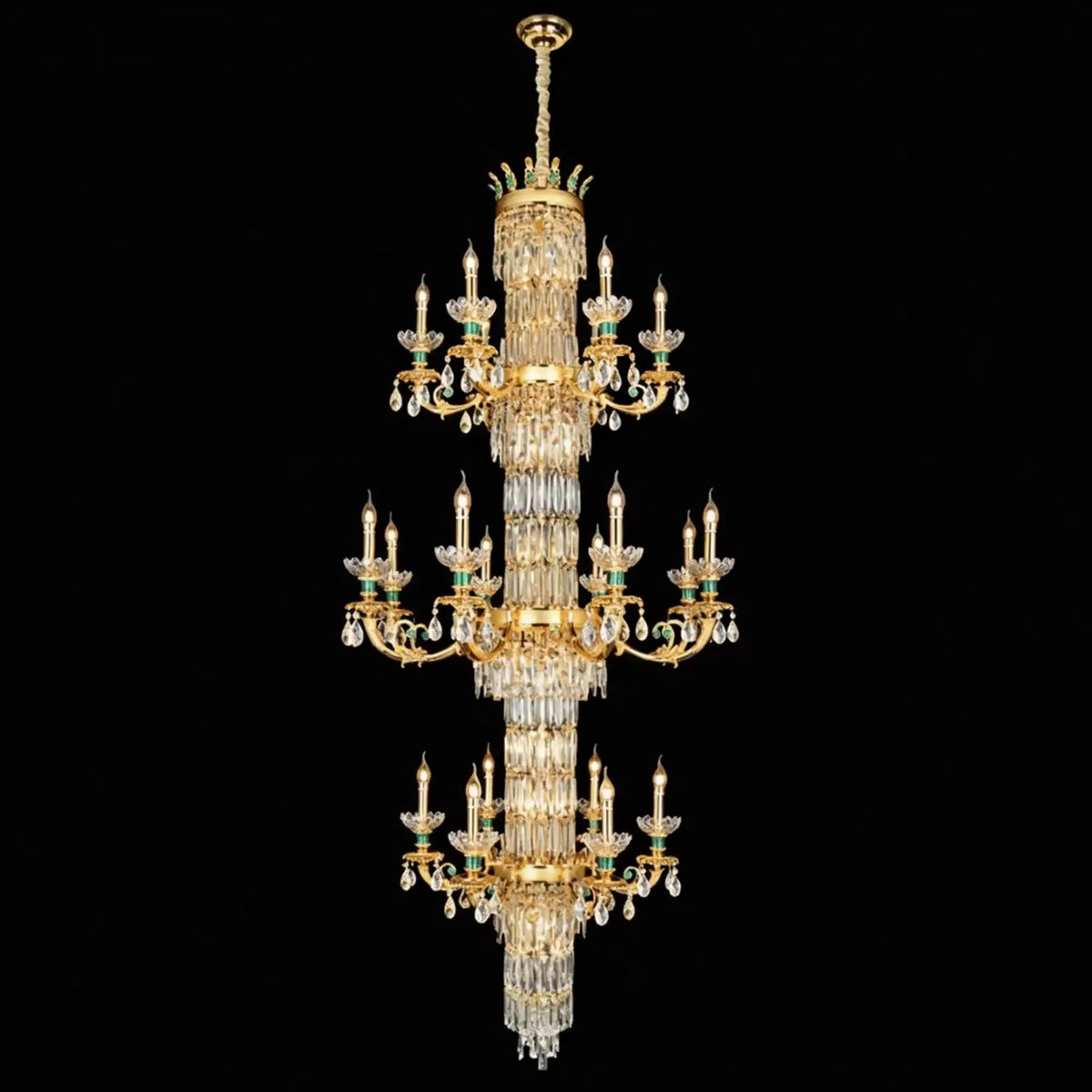 Royal Palace Crown Tiered Crystal Chandelier - Zelno Lighting
