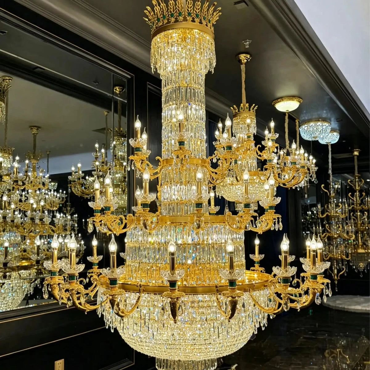 Royal Palace Crown Tiered Crystal Chandelier - Zelno Lighting