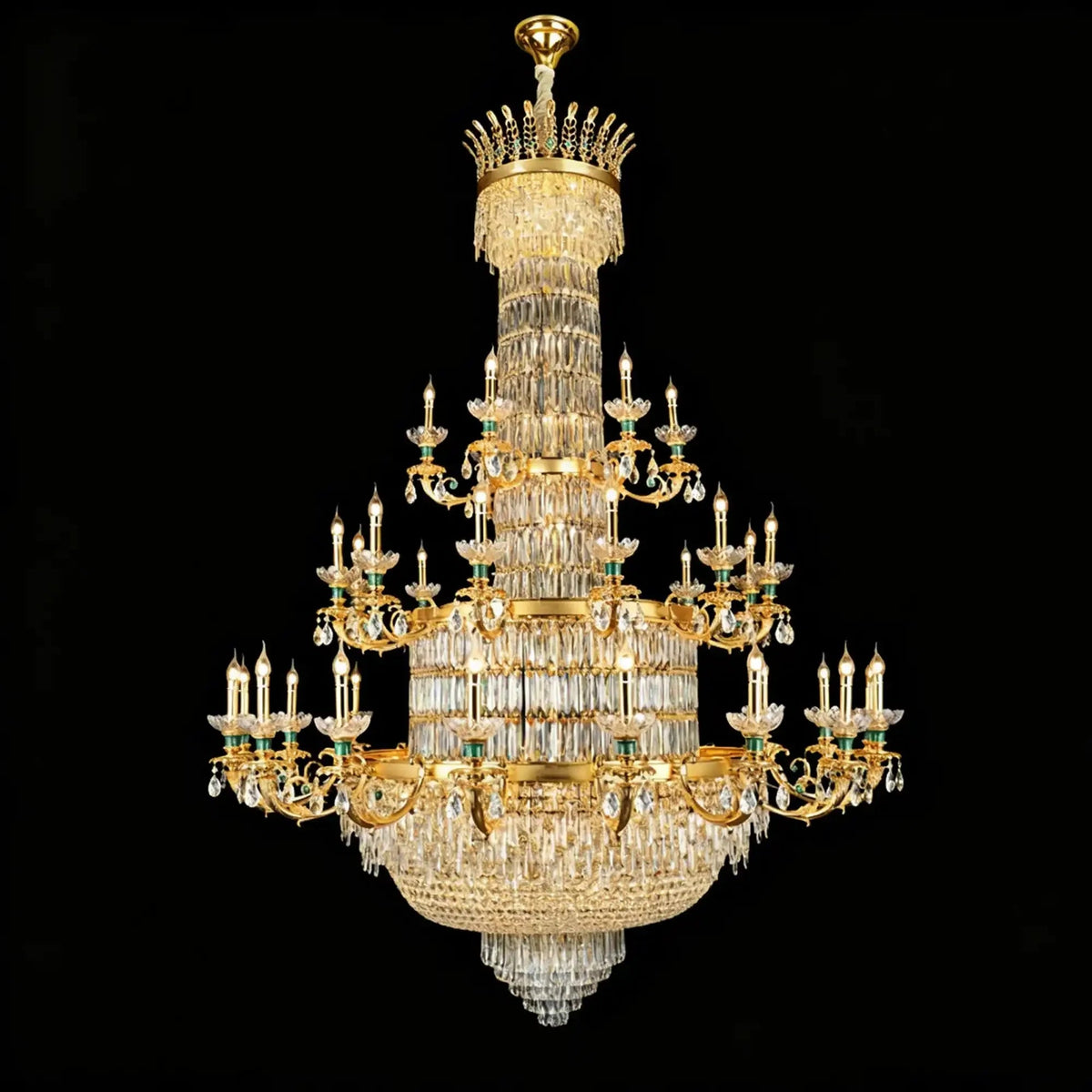 Royal Palace Crown Tiered Crystal Chandelier - Zelno Lighting