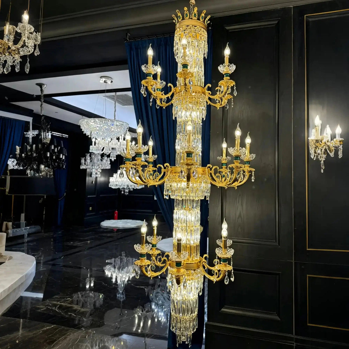 Royal Palace Crown Tiered Crystal Chandelier - Zelno Lighting