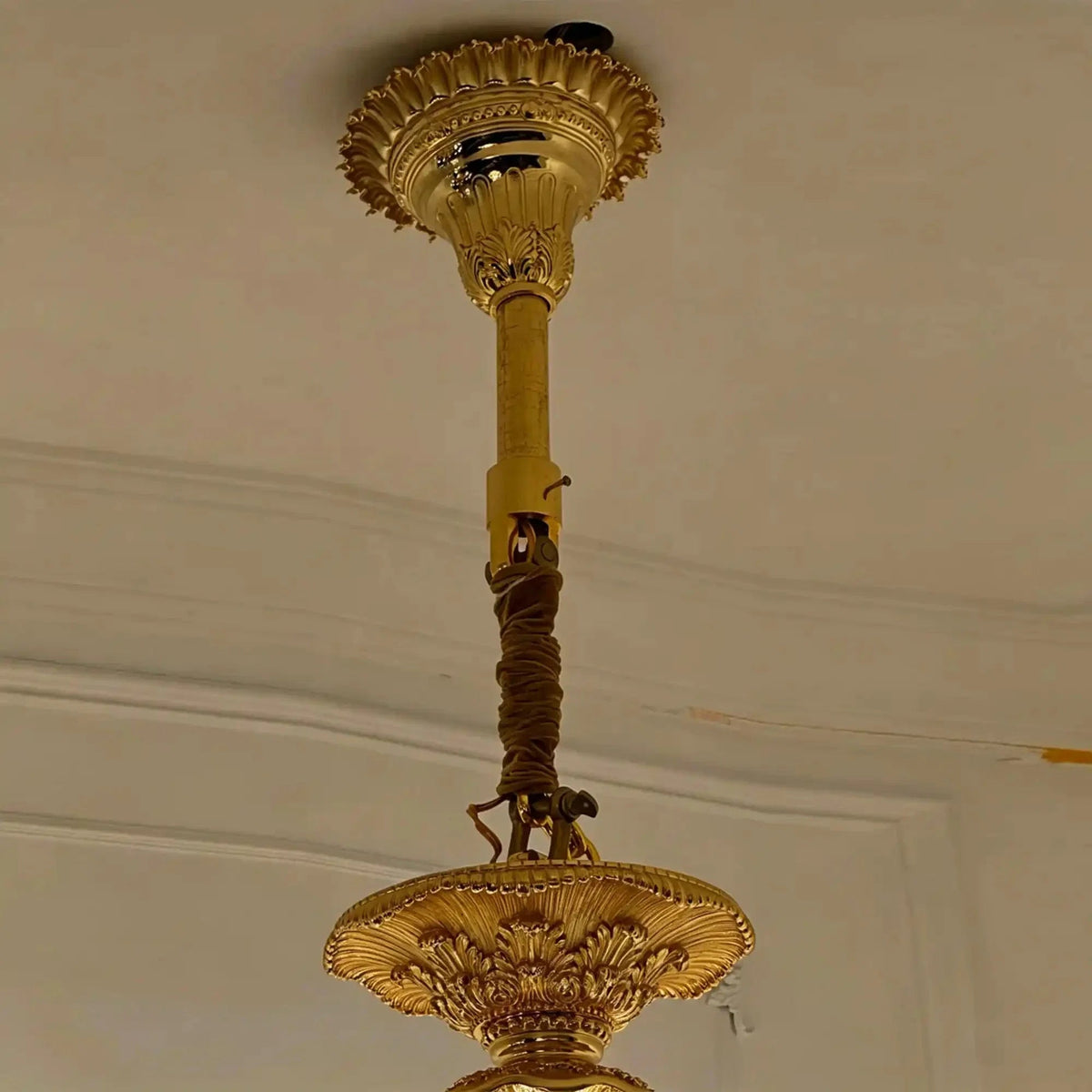 Royal Versailles Malachite Inlay Gilded Brass Candles Chandelier - Zelno Lighting
