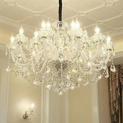 Rustic Antique European Candle Crystal Chandelier Popular Farmhouse Ceiling Light Fixture For Living Room - Zelno Lighting