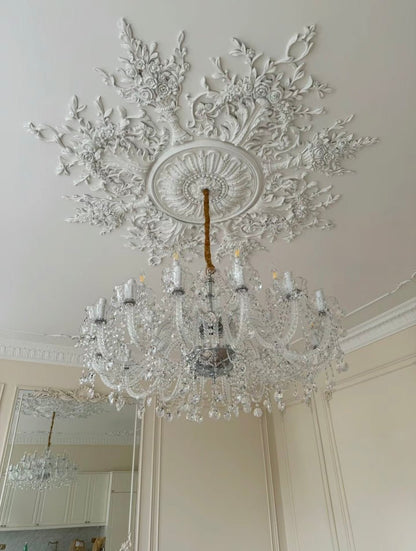 Rustic Antique European Candle Crystal Chandelier Popular Farmhouse Ceiling Light Fixture For Living Room - Zelno Lighting