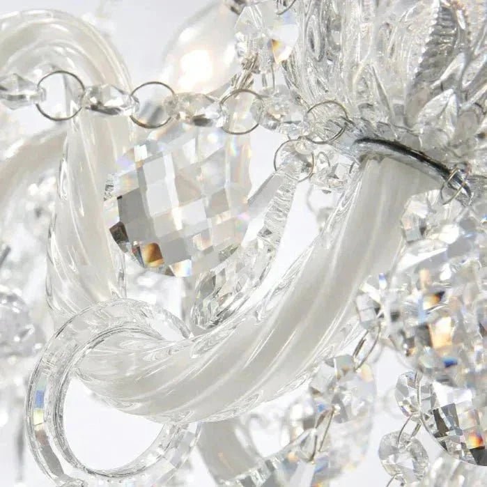 Rustic Antique European Candle Crystal Chandelier Popular Farmhouse Ceiling Light Fixture For Living Room - Zelno Lighting