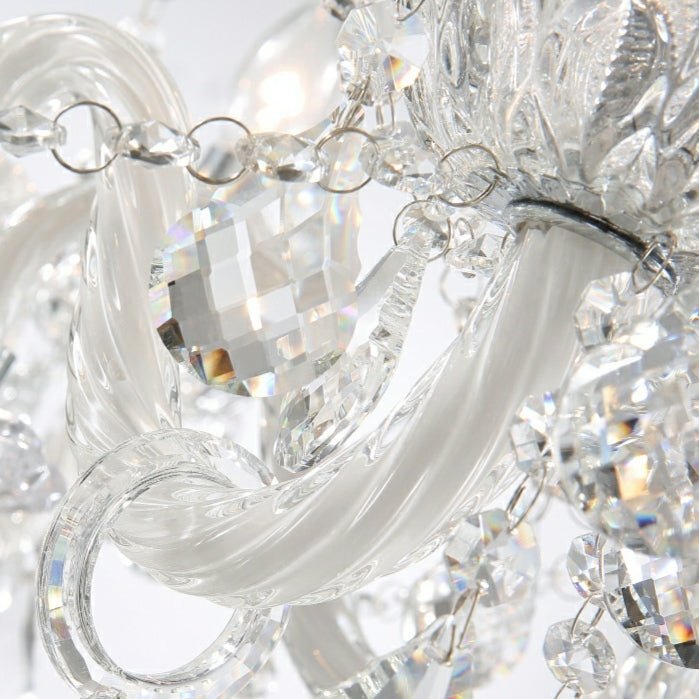 Rustic Antique European Candle Crystal Chandelier Popular Farmhouse Ceiling Light Fixture For Living Room - Zelno Lighting
