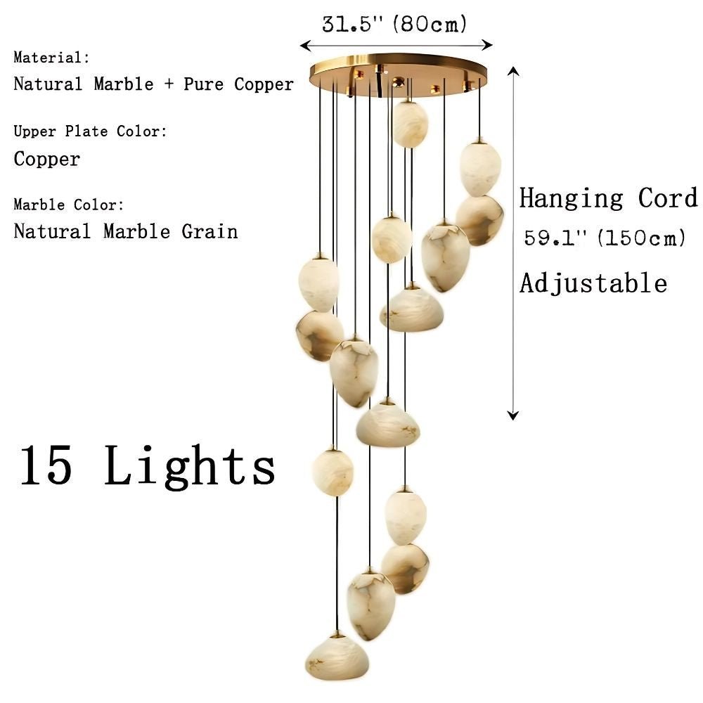 Sage Marble Chandelier - Zelno Lighting