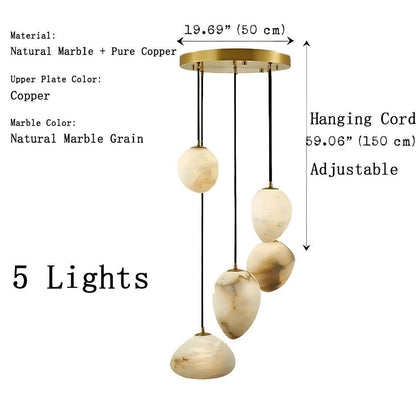 Sage Marble Chandelier - Zelno Lighting