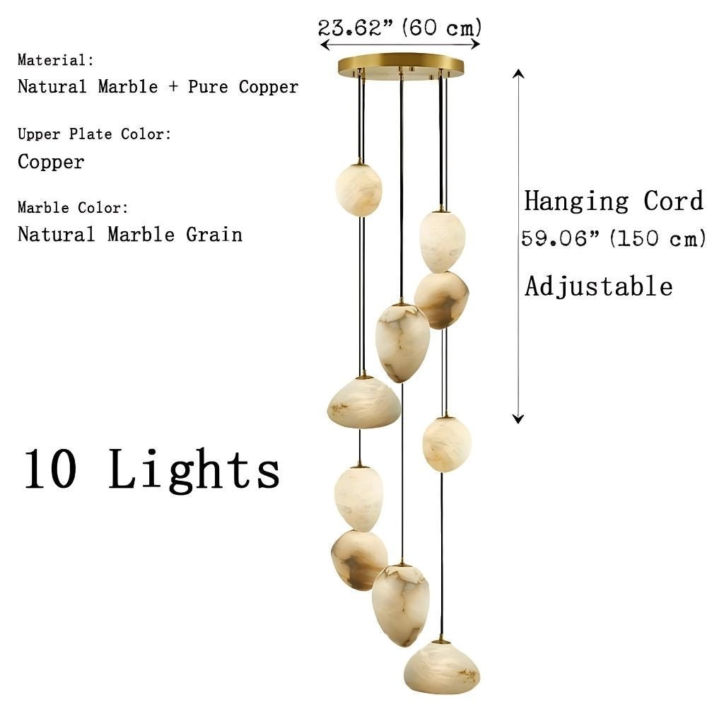Sage Marble Chandelier - Zelno Lighting