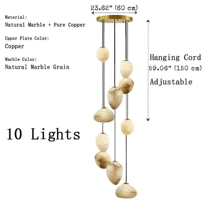 Sage Marble Chandelier - Zelno Lighting