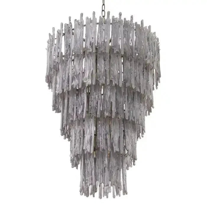 Saint Roch Modern Glass Chandelier Brass & Glass - Zelno Lighting