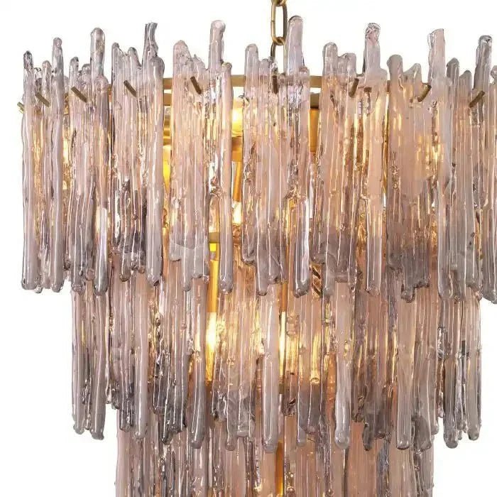 Saint Roch Modern Glass Chandelier Brass & Glass - Zelno Lighting