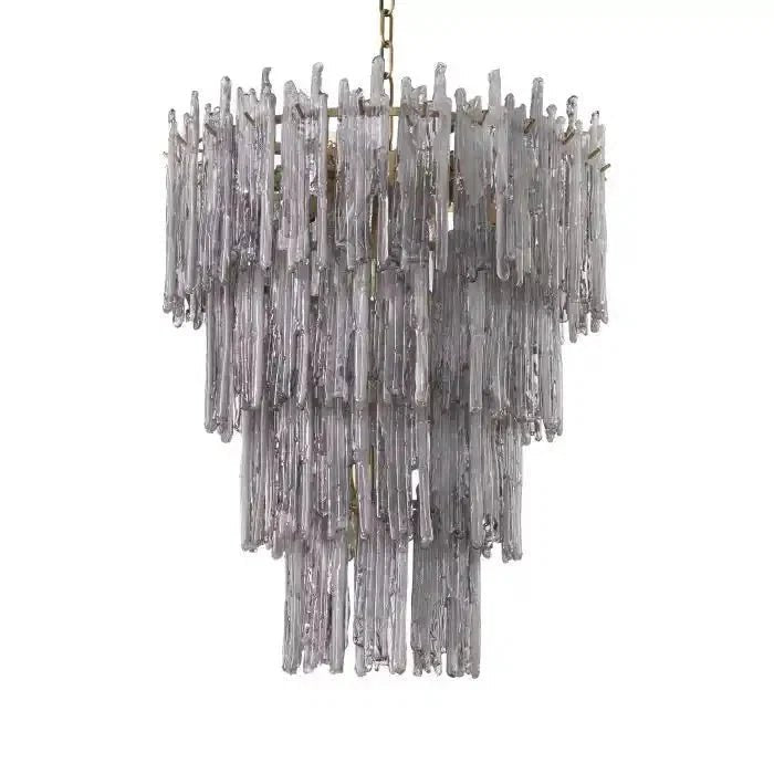 Saint Roch Modern Glass Chandelier Brass & Glass - Zelno Lighting