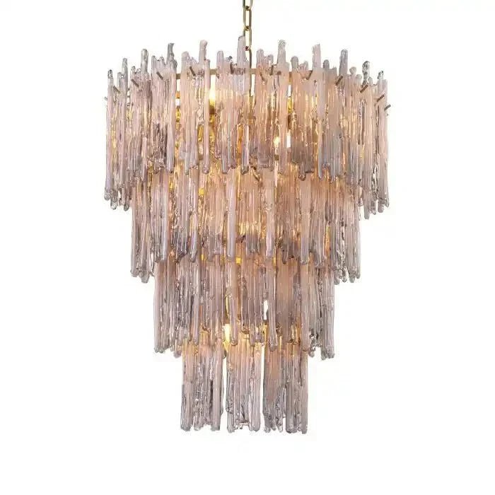 Saint Roch Modern Glass Chandelier Brass & Glass - Zelno Lighting