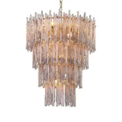 Saint Roch Modern Glass Chandelier Brass & Glass - Zelno Lighting