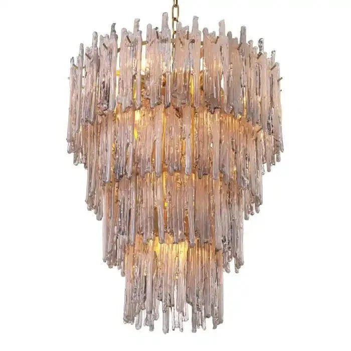 Saint Roch Modern Glass Chandelier Brass & Glass - Zelno Lighting