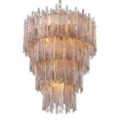 Saint Roch Modern Glass Chandelier Brass & Glass - Zelno Lighting