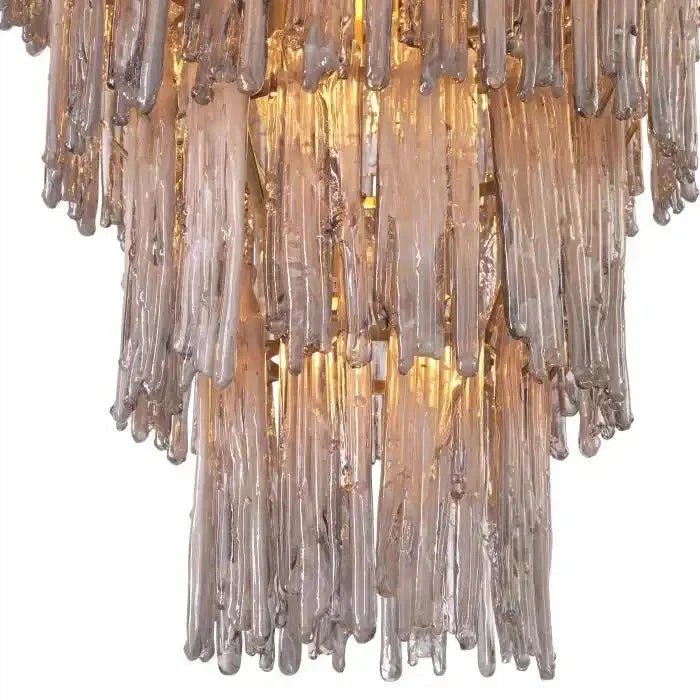 Saint Roch Modern Glass Chandelier Brass & Glass - Zelno Lighting