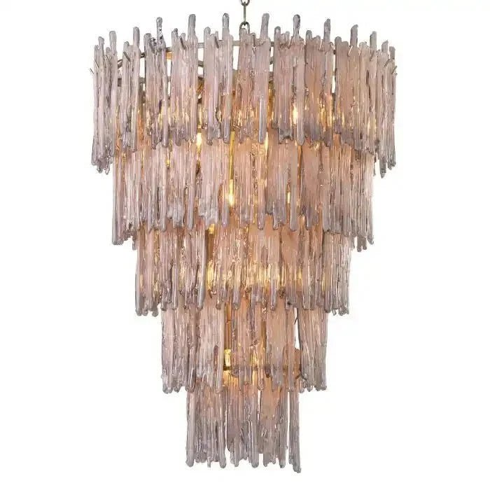Saint Roch Modern Glass Chandelier Brass & Glass - Zelno Lighting