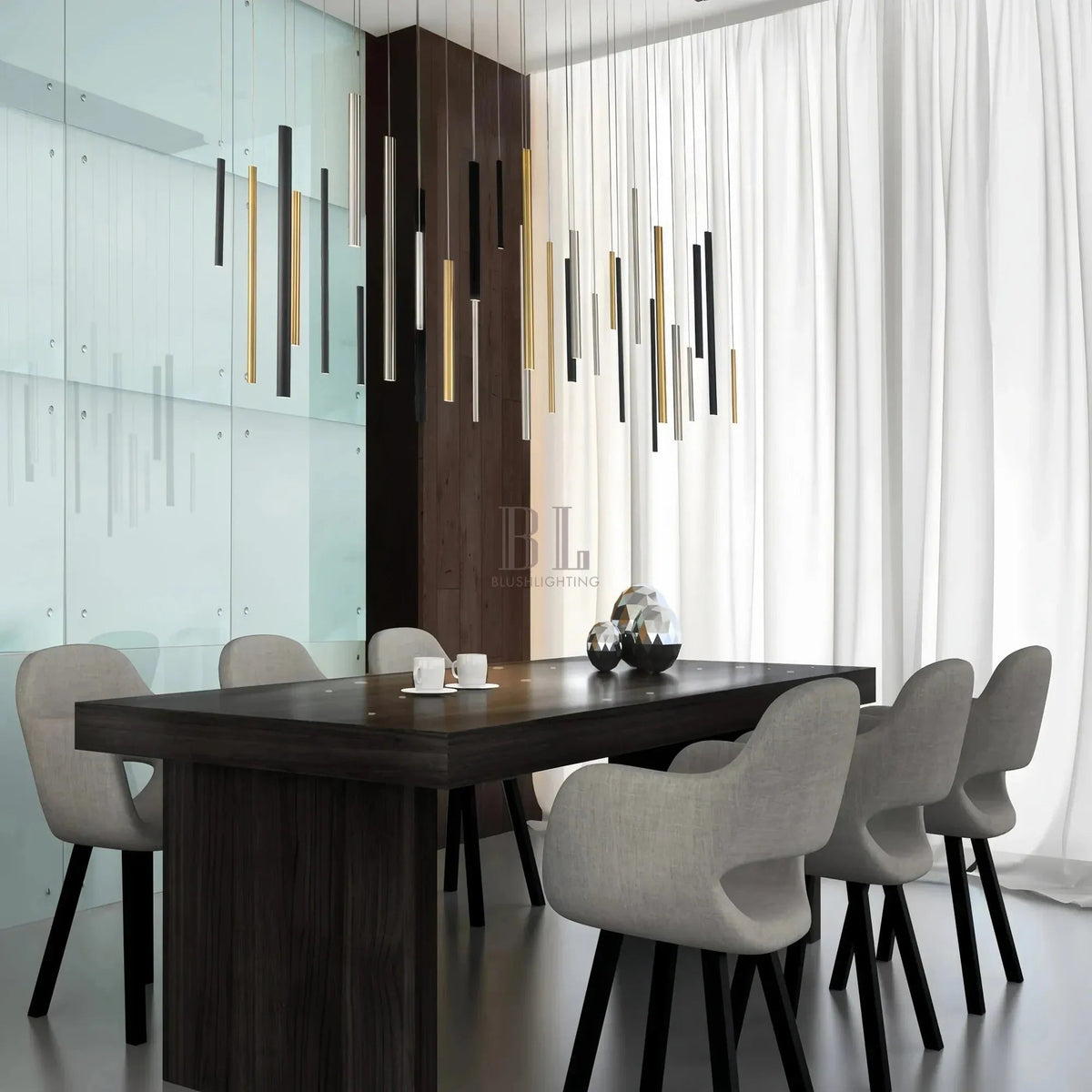 Santana Modern Linear Multi Light Pendant for Kitchen Island - Zelno Lighting