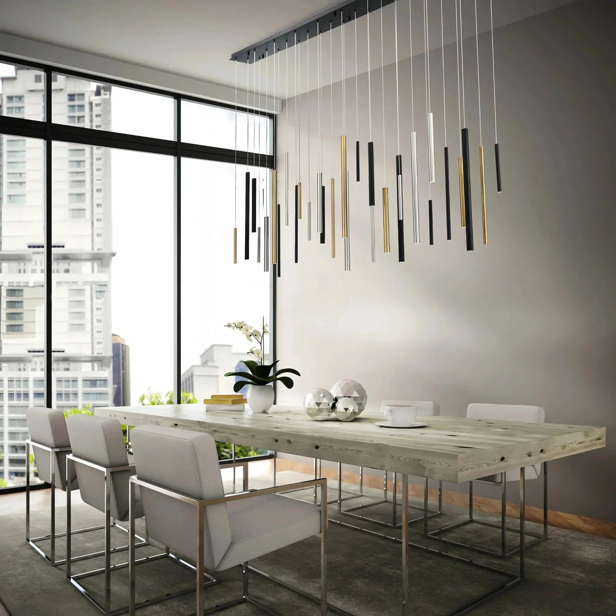 Santana Modern Linear Multi Light Pendant for Kitchen Island - Zelno Lighting